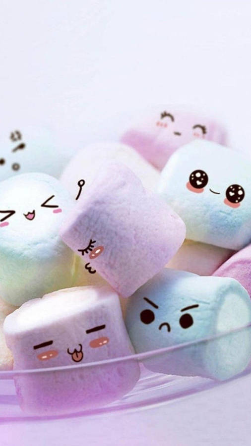 Sweet And Cute Marshmallow Faces Wallpaper