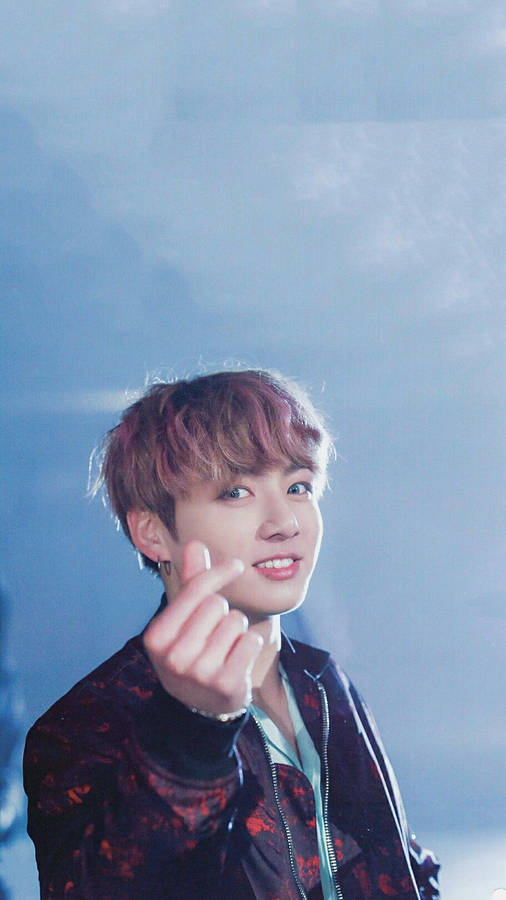 Sweet Jungkook Finger Heart Wallpaper