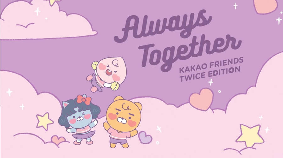 Sweet Purple Kakao Friends Wallpaper