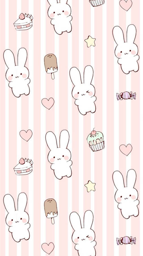 Sweets And White Rabbits Wallpaper