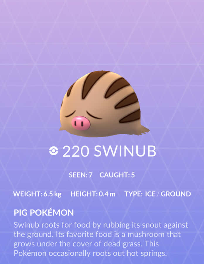 Swinub Stats Wallpaper