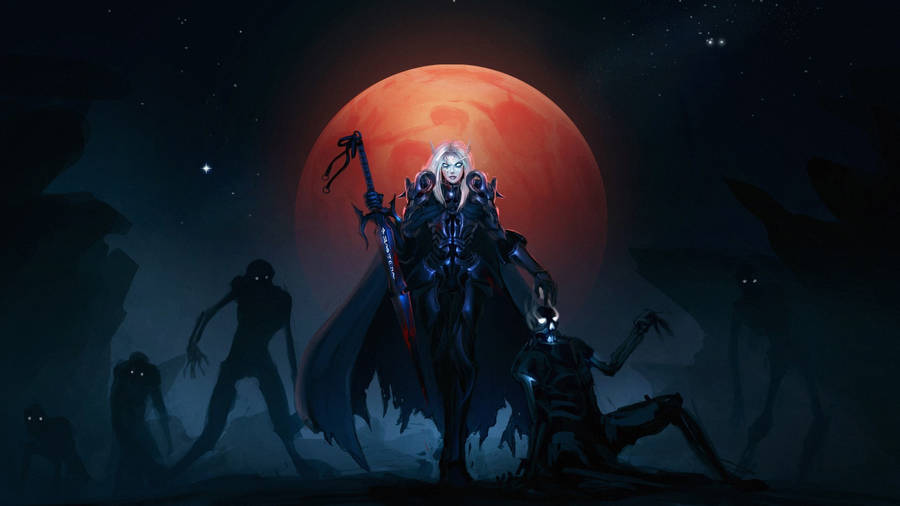 Sylvanas Windrunner Moon Desktop Wallpaper