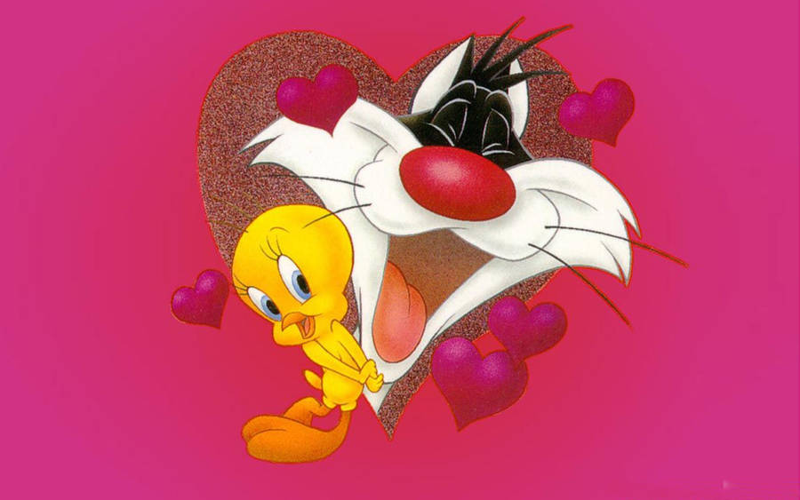 Sylvester Cat Loves Tweety Bird Wallpaper