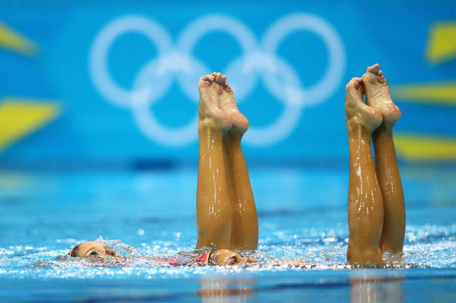 Synchronized Swimming Feet Raised Wallpaper