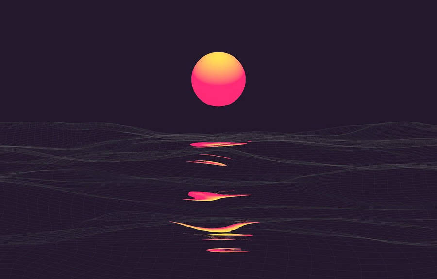 Synthwave Aesthetic Neon Sun Wallpaper