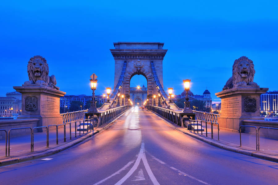 Széchenyi Chain Bridge In Hungary Wallpaper