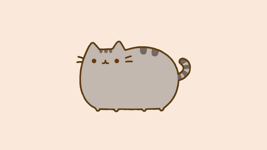 Tabby Pusheen Background Cover Wallpaper