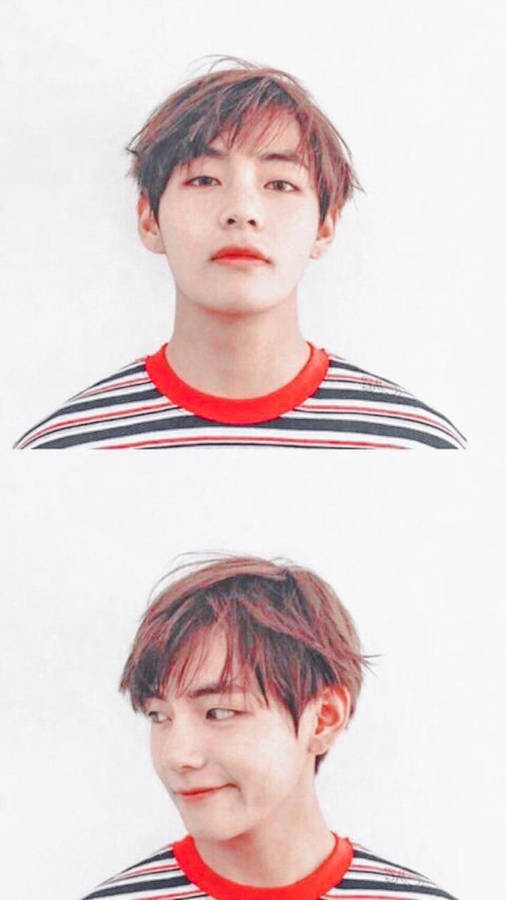 Taehyung Cute Minimalist Collage Wallpaper