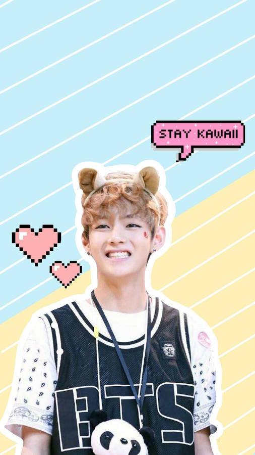 Taehyung Cute Stay Kawaii Wallpaper