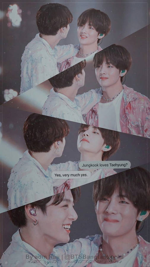 Taekook Bts Diagonal Collage Wallpaper