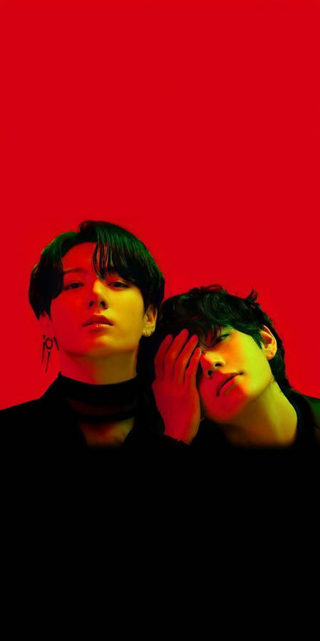 Taekook Bts Red Wallpaper