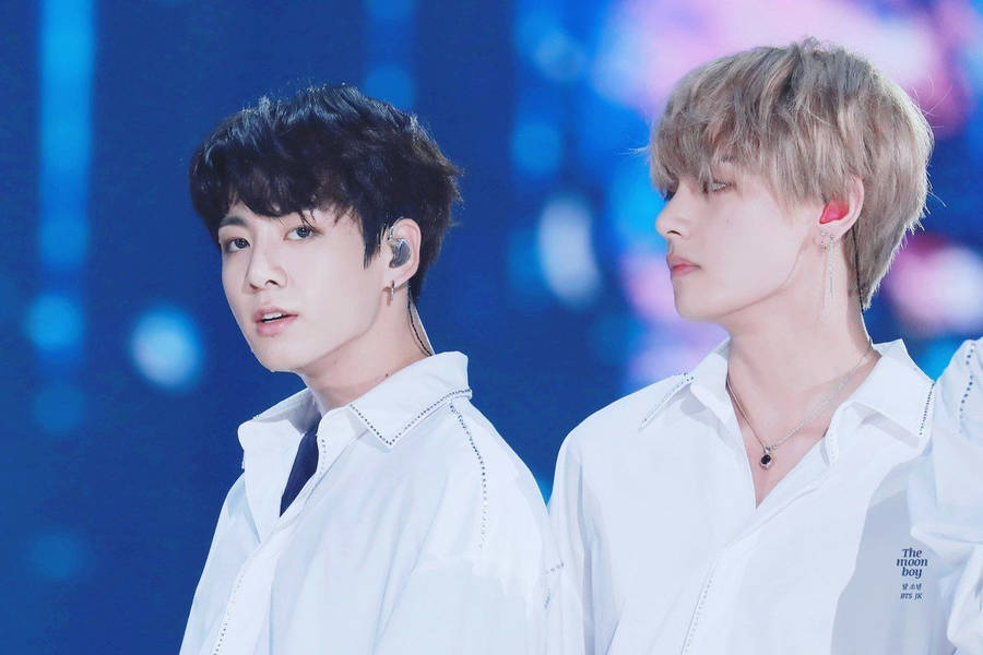 Taekook Bts White Polos Wallpaper