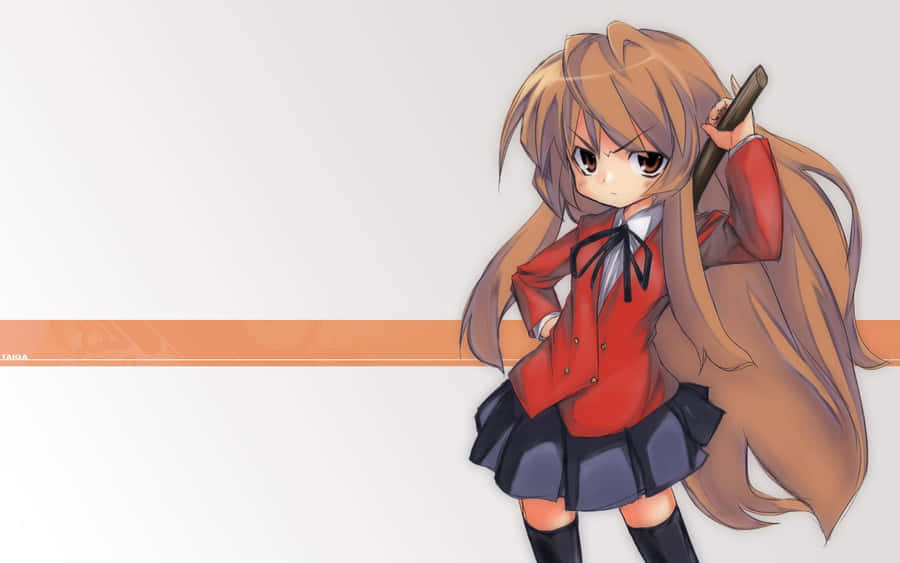 Taiga Aisaka With Wooden Sword Wallpaper