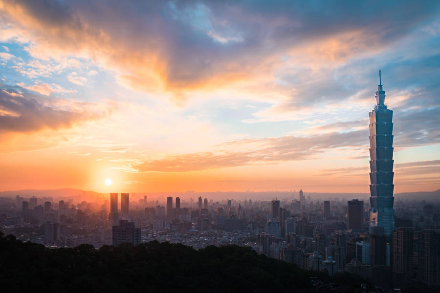 Taipei Cityscape Sunset Wallpaper
