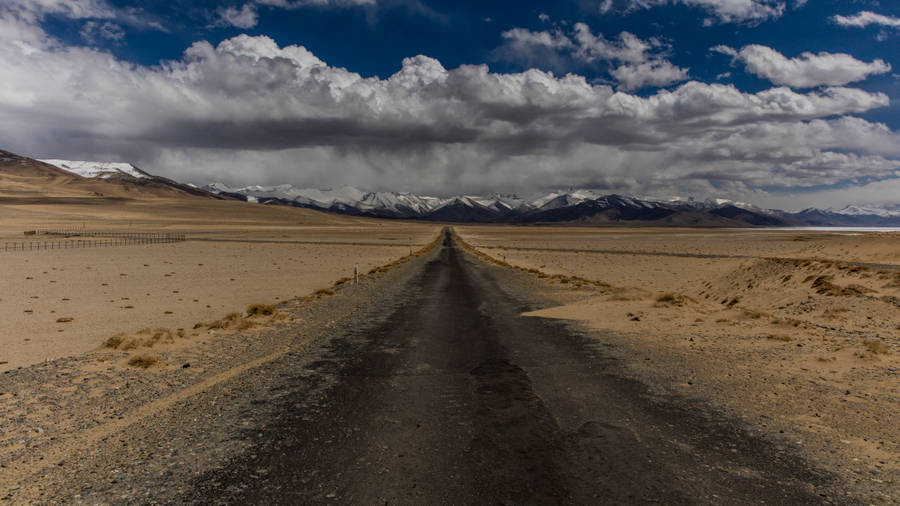 Tajikistan Desert Road Wallpaper