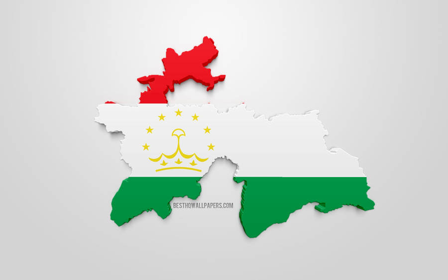 Tajikistan Map And Flag Art Wallpaper