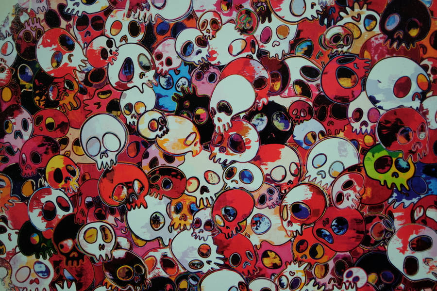 Takashi Murakami 4k Skulls Wallpaper