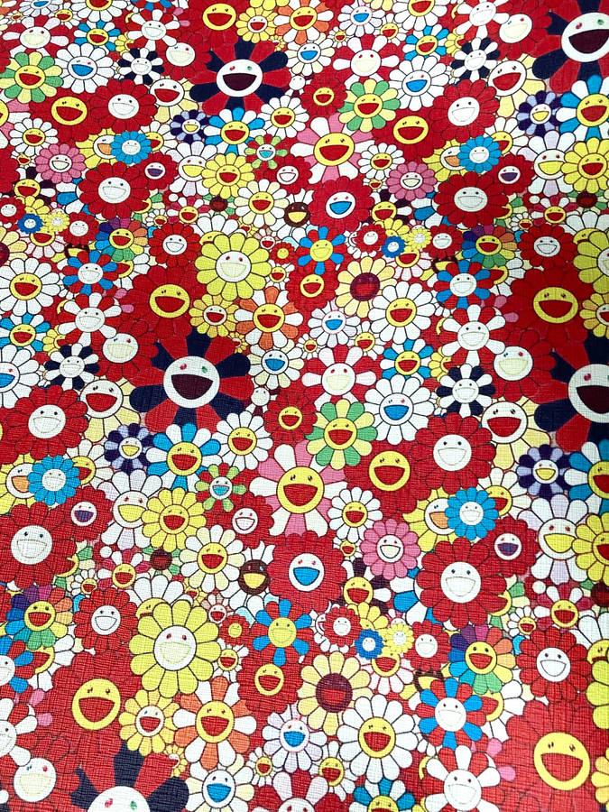 Takashi Murakami Smiley Flowers Wallpaper