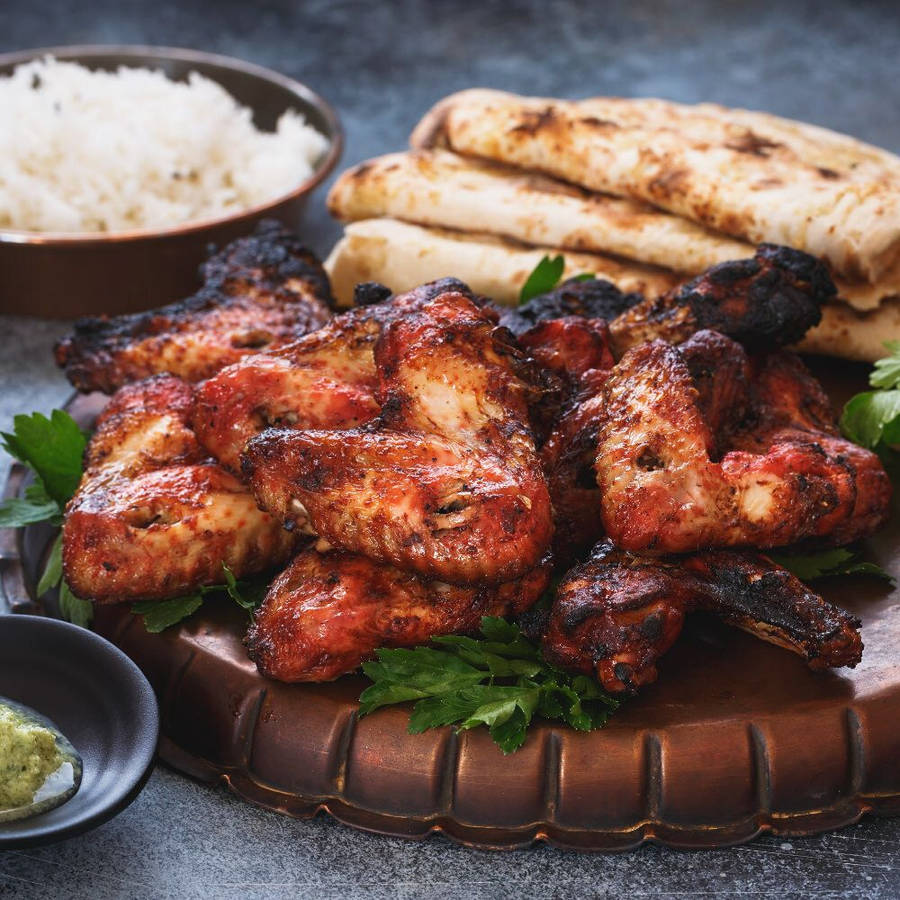 Tandoori Chicken With Pita Wallpaper