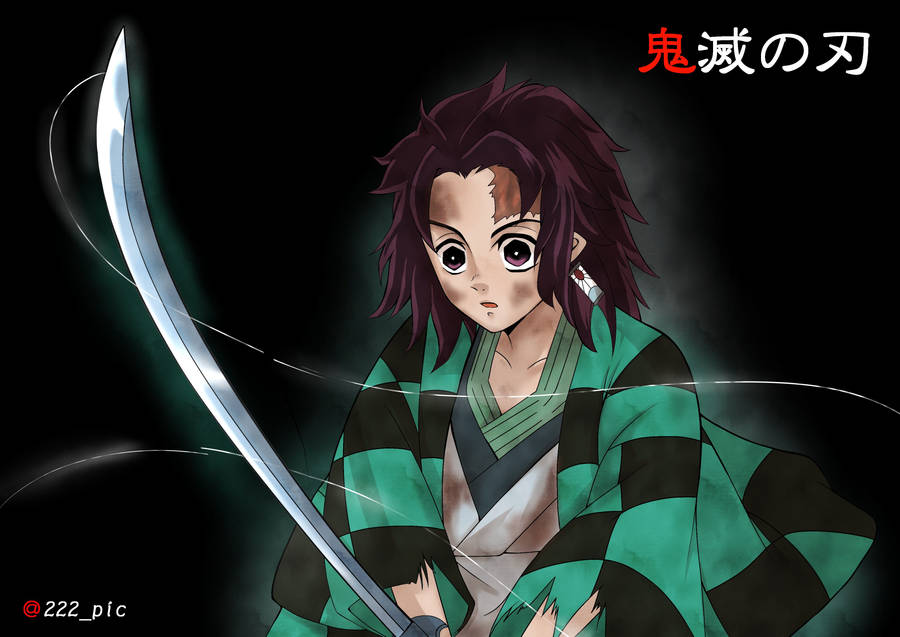 Tanjiro With Opening Thread Wallpaper