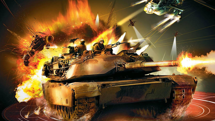 Tank In Battle Field Wallpaper