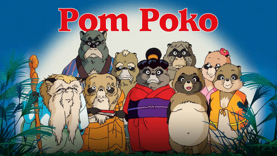 Tanuki Characters From Pom Poko Movie In A Forest Scene Wallpaper