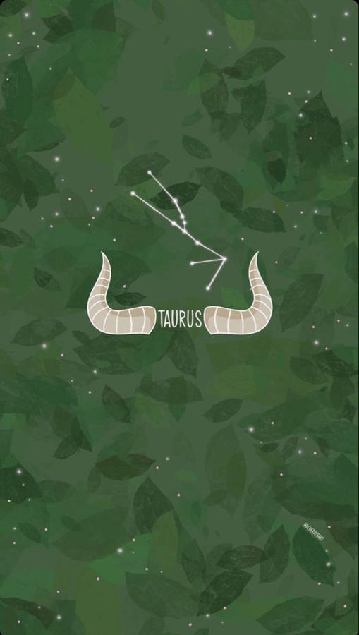 Taurus Leaves Green Background Wallpaper