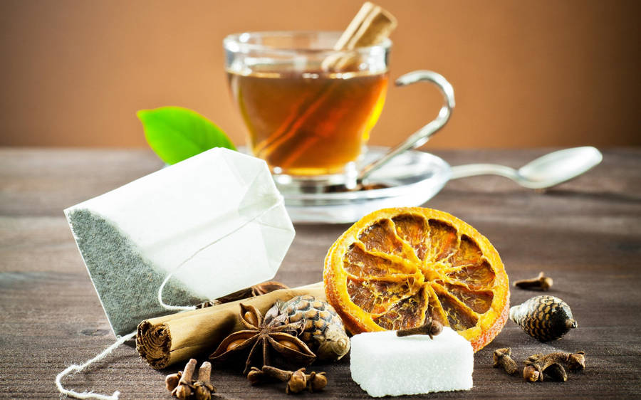 Tea Bag With Dried Lemon Wallpaper