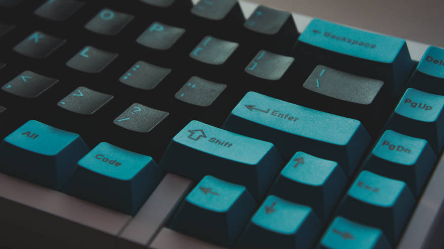 Teal And Black Keyboard Wallpaper