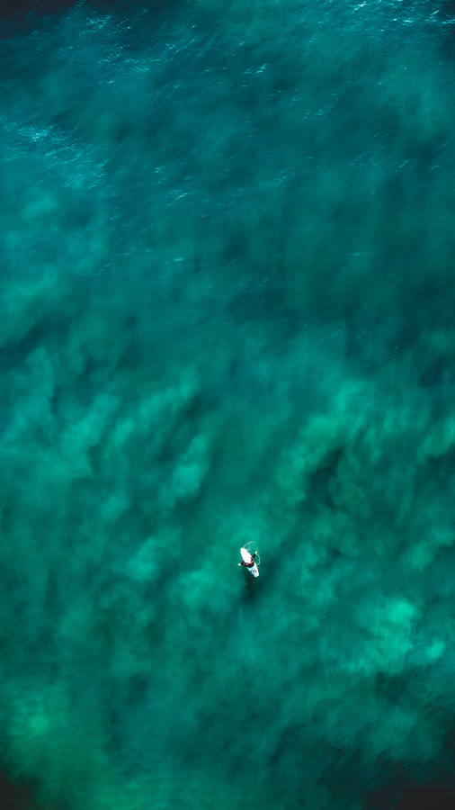 Teal Ocean Aerial View Wallpaper