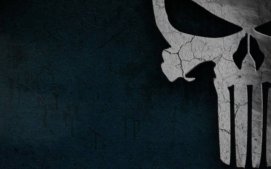 Teal Offset Half Punisher Skull Wallpaper