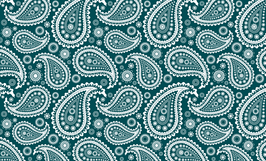 Teal Paisley Print Wallpaper