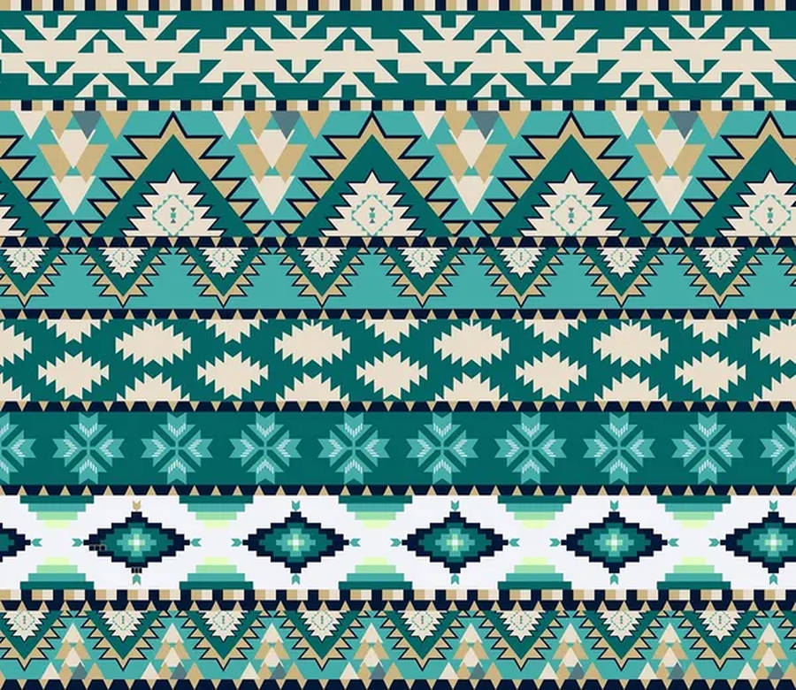 Teal Tribal Pattern Wallpaper