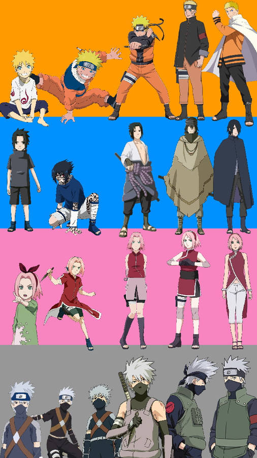 Team 7 Growth Naruto Iphone Wallpaper