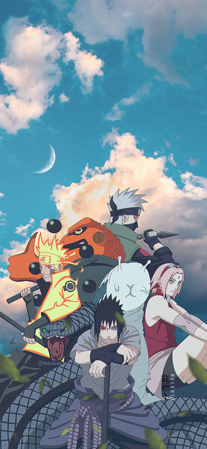 Team 7 Naruto Pose Iphone Wallpaper