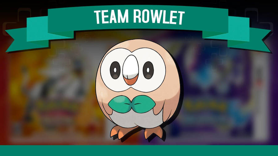 Team Rowlet Green Ribbon Wallpaper