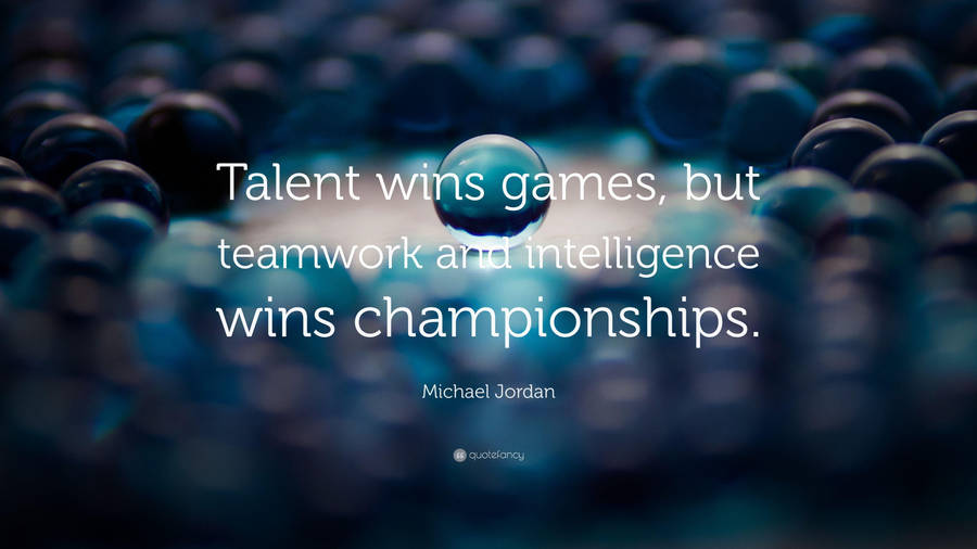 Teamwork Quote Michael Jordan Blue Aesthetic Wallpaper