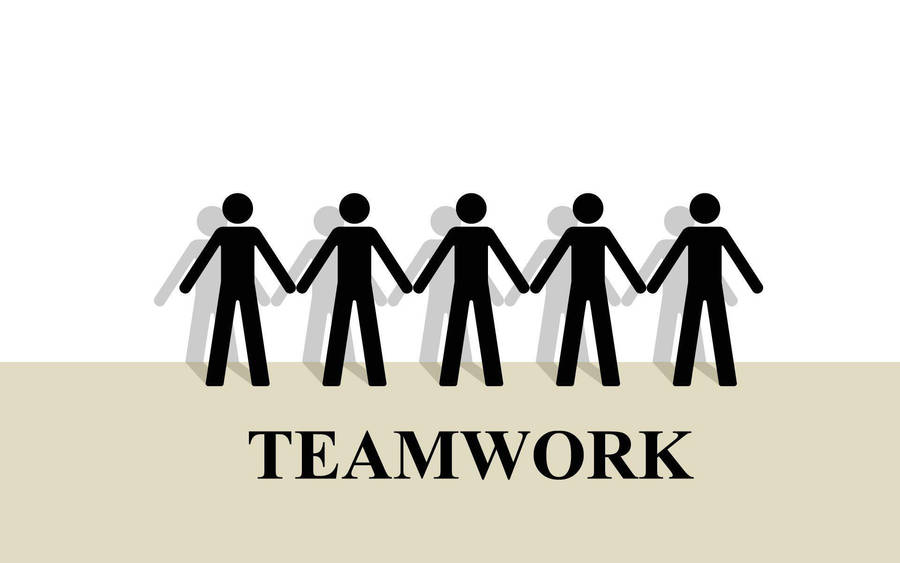 Teamwork Stick Figures Holding Hands Wallpaper