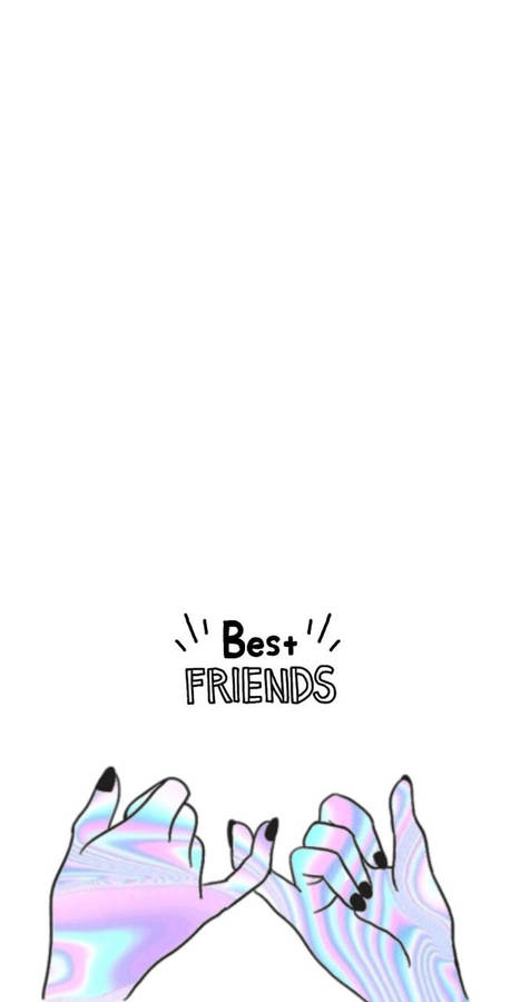 Technicolor Best Friends Hands Wallpaper