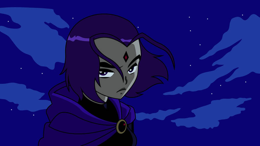 Teen Titans Raven In A Starry Night Wallpaper