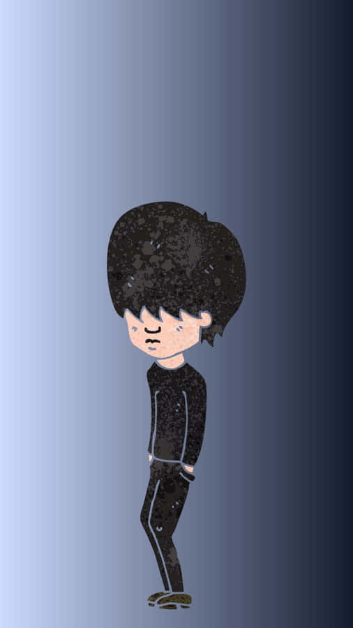 Teen With Cute Emo Style Wallpaper