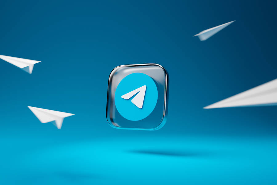 Telegram Flying Planes Blue Background Wallpaper