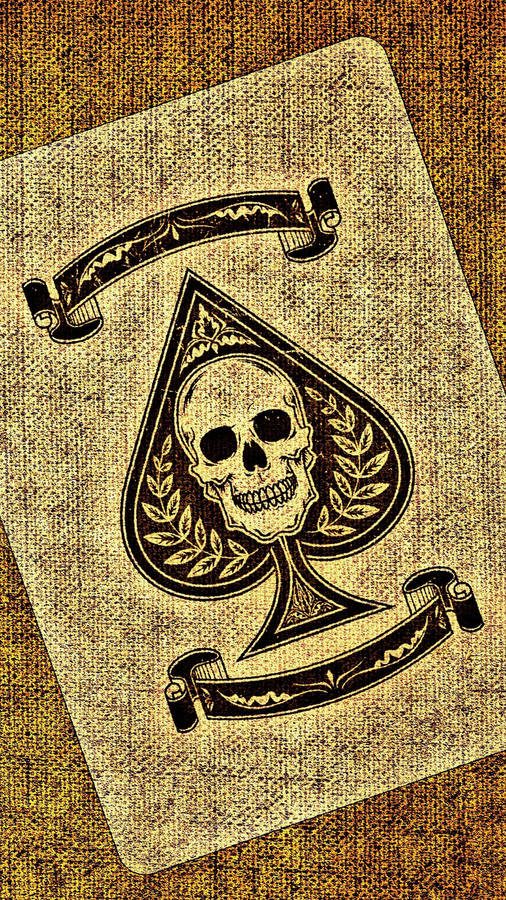 Tengkorak Brown Spade Card Wallpaper