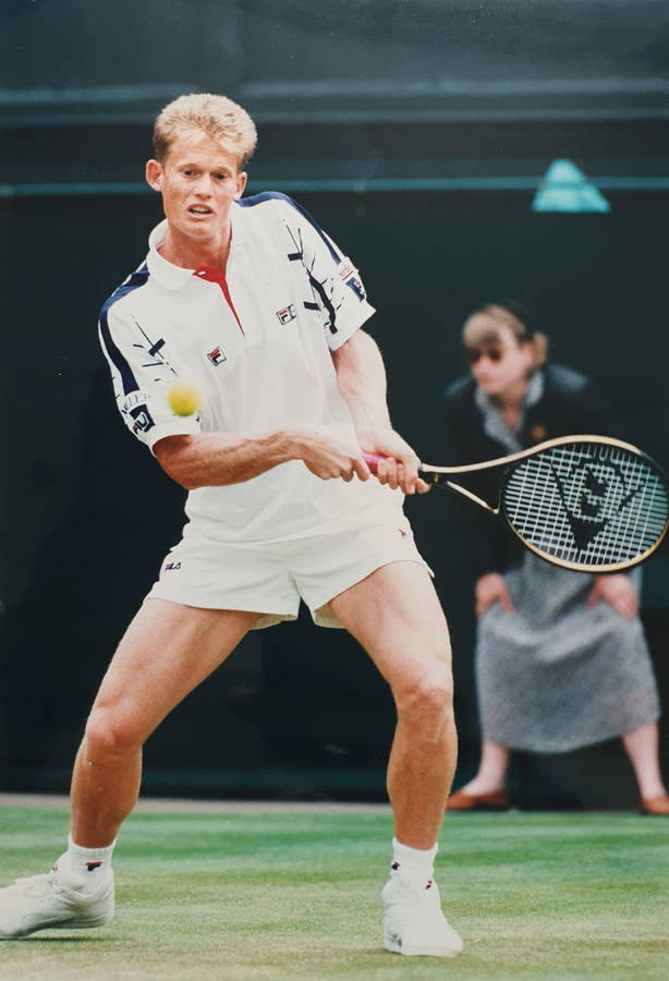 Tennis Legend Wayne Ferreira Executing A Backhand Stroke Wallpaper