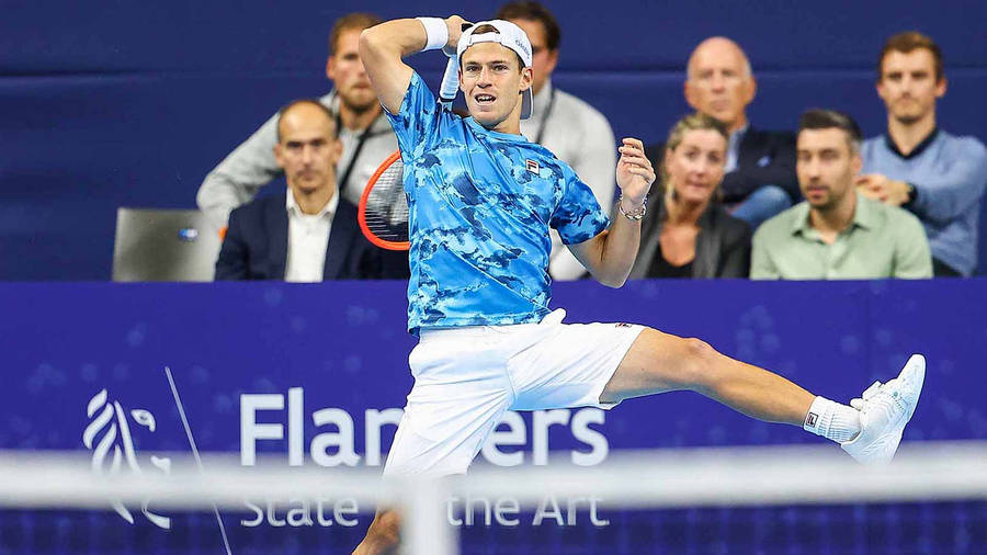 Tennis Pro Diego Schwartzman In Action Wallpaper