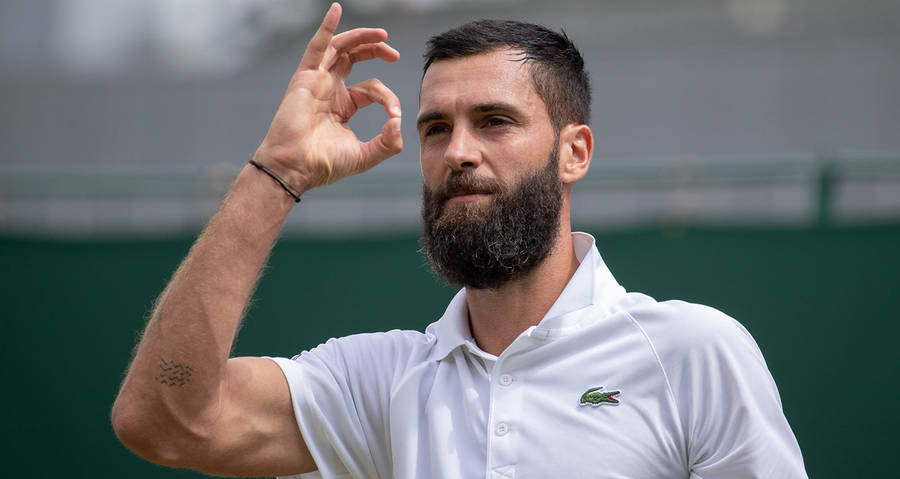 Tennis Star Benoit Paire Flashing An Ok Sign Wallpaper