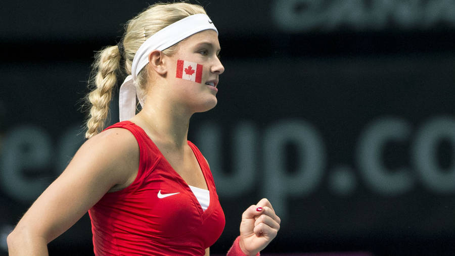 Tennis Star Eugenie Bouchard Flaunting Her Playful Side With Face Paint Wallpaper