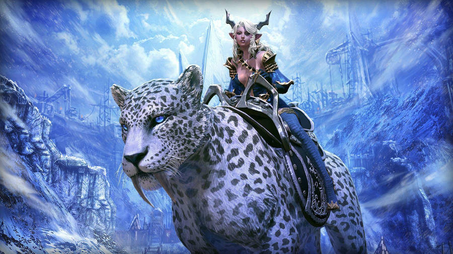 Tera Beautiful Warrior In Blue Wallpaper