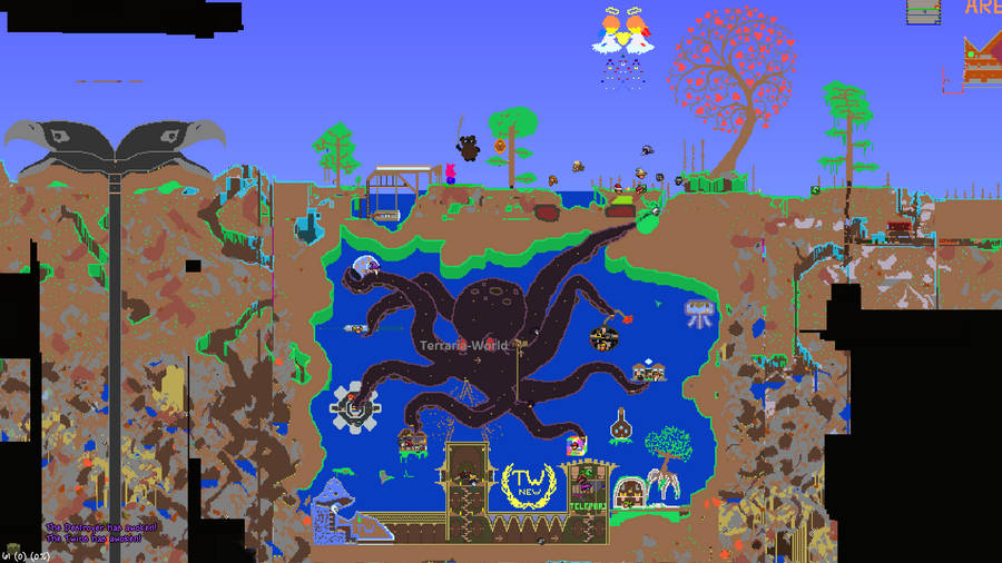 Terraria Underground Octopus Wallpaper