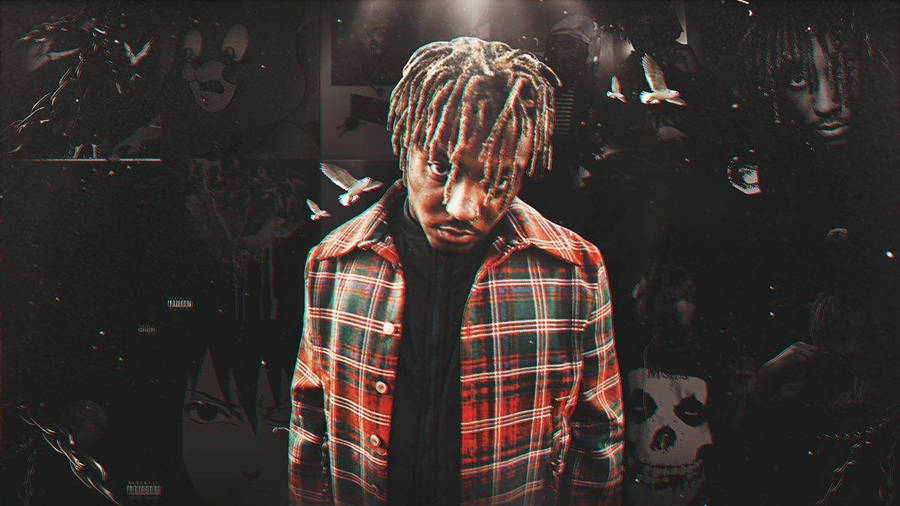 Terrifying Illustration Of Juice Wrld Cartoon Wallpaper